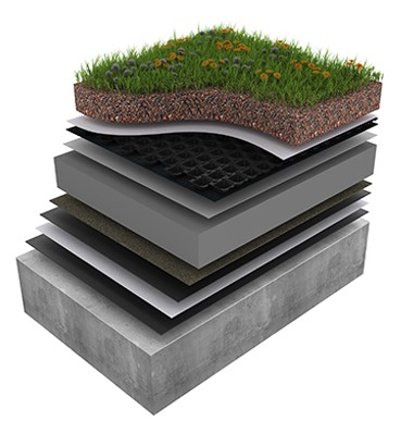 Hydrotech Inverted Roof with Green Roof